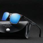 NALANDA Blue Square Polarized Aviator Sunglasses With UV400 Mirrored Lens PC Frame, Mens Womens Glasses For Outdoor Travel Driving Daily Use
