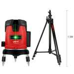 UNI-T 2 Lines Green Laser Level and 1.5M Slash Mode Tripod Self-leveling Cross Marking Instrument 1.5M Aluminum Alloy Tripod with 180 Degree Adapter