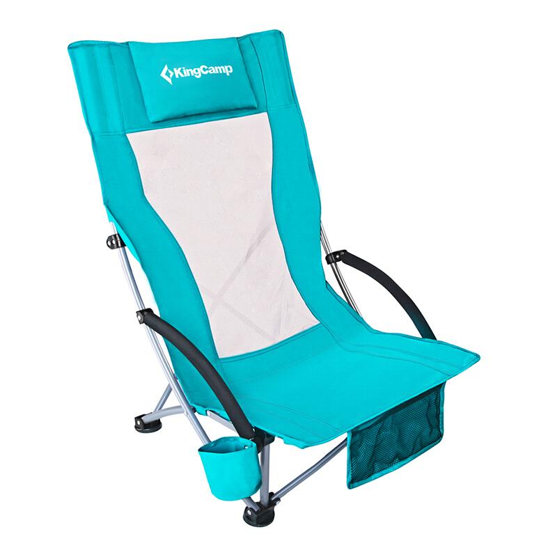 Folding Chair Outdoor Table Chair Portable Beach Fishing Picnic Camping Chair Lunch Break Short Chair With Filling Headrest