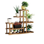 Pine Flower Shelf Flowerpot Indoor And Outdoor Living Room Balcony Fleshy Plant Solid Wood Multi-layer Assembly Flowerpot Modern Simple Storage Rack Flower Swing Rack