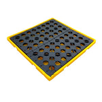 Chemical Poly Spill Tray 1300 * 1300 * 150 mm Oil/Chemical Bunded Drip Tray Sump Spill Pallet with Removable Grid For Oil Barrel Containment Tray Spill Control