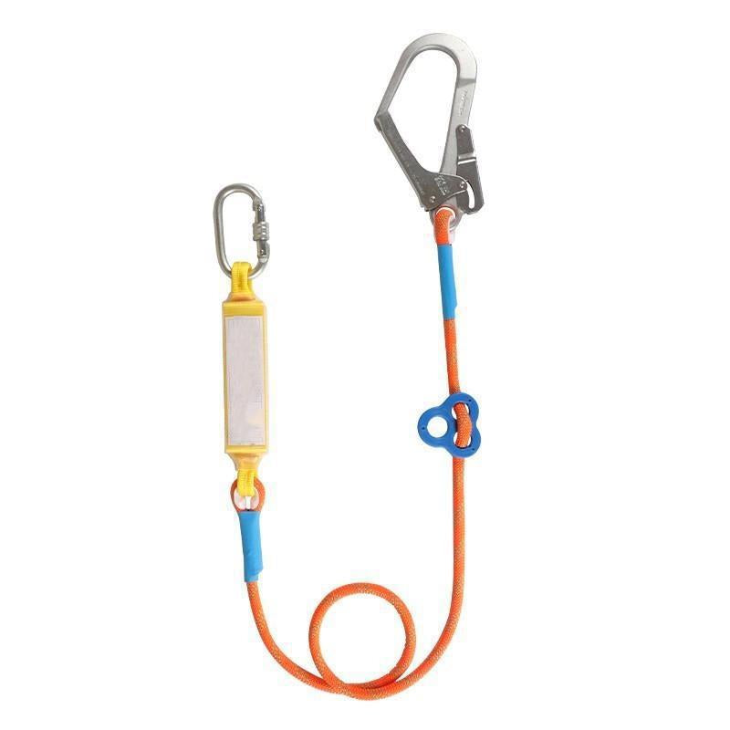 Safety Rope Connecting Rope Electrical Work Safety Rope Construction Outdoor Fall Prevention High Altitude Protection Single Hook 1.8m + Buffer Bag