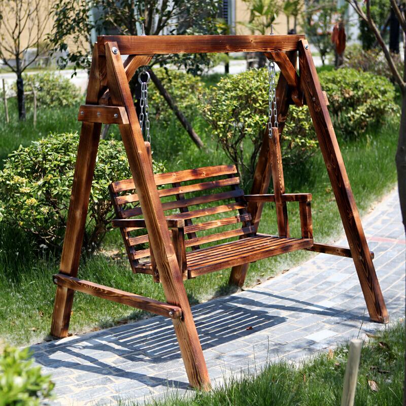 Swing Frame Adult Solid Wood Swing Double Family Leisure Garden Courtyard Outdoor Rocking Chair Swing Suit