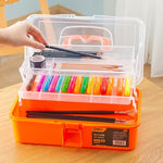 Deli 10 Pieces Art Toolbox 13" Orange Tool Box Toolkit DL432013B