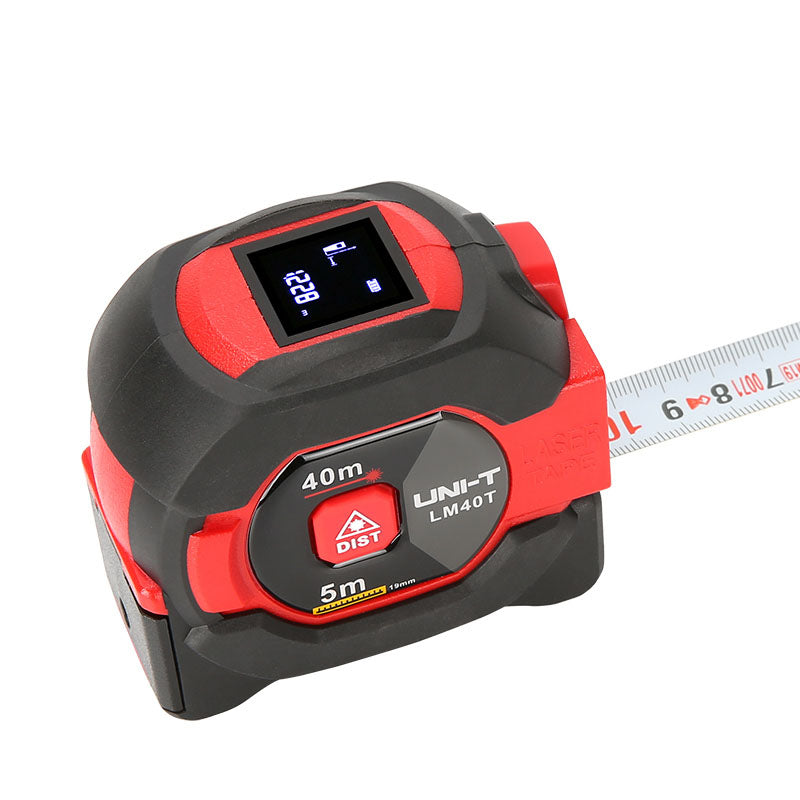 UNI-T Laser Measuring Tape Measure 40M Digital Distance Meter Rangefinder Retractable 40m Laser 5m Ruler Measuring Tape