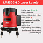 UNI-T 3 Lines Laser level Green Light Professional Self Leveling Laser Measuring Leveler Cross Line Laser Measuring Meter Cross Marking Meter