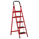 Red Ladder Folding Ladder Multi Function Ladder Thickened Miter Ladder Portable Multi Purpose Storage Ladder Three Step Ladder 110cm