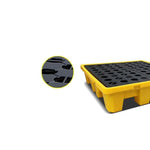 Chemical Poly Spill Tray 1300 * 1300 * 150 mm Oil/Chemical Bunded Drip Tray Sump Spill Pallet with Removable Grid For Oil Barrel Containment Tray Spill Control