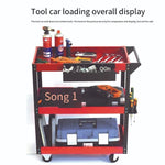 Tool Car Trolley Three Layer Trolley Mobile Repair Tool Car Hardware Tool Storage Cabinet Multi Function Tool Cabinet Parts Cabinet Blue