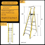 Safety Ladder Herringbone Engineering Ladder Insulated Handrail Protection Aluminum Alloy Fence Working Platform Ladder