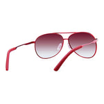 NALANDA Women Round Polarized Aviator Sunglasses Red Sun Glasses UV400 HD Lens Metal Frame Double Bridges Glasses For Outdoor Travel Driving Daily Use