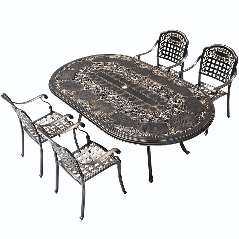 Outdoor Furniture Cast Aluminum Outdoor Tables And Chairs One Table And Four Chairs