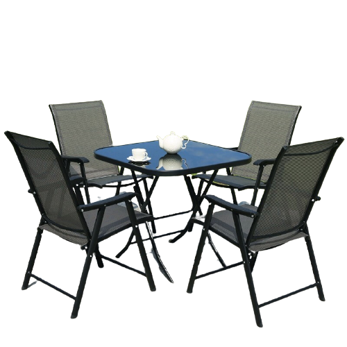 Folding Table And Chair Set Outdoor Furniture Balcony Courtyard Sun Umbrella Balcony Table And Chair Five Piece Set Outdoor Open-air Coffee Table