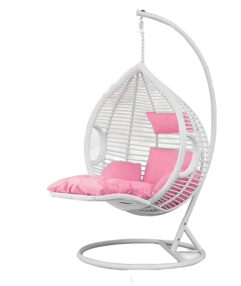 Hanging Chair Family Balcony Lazy Chair Leisure Bird's Nest Hammock Hanging Basket Rattan Chair Rocking Chair Indoor Chair Swing Rocking Chair White